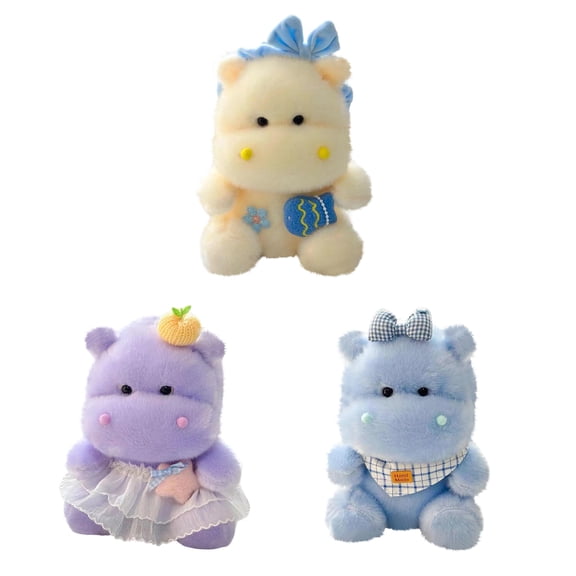 9in Firefly Hippo Plush Toy, Random Color Stuffed Animal, Soft Cuddly Figure, Desk Ornament, Animal Plushie, Decorative Collectible Animal Toy