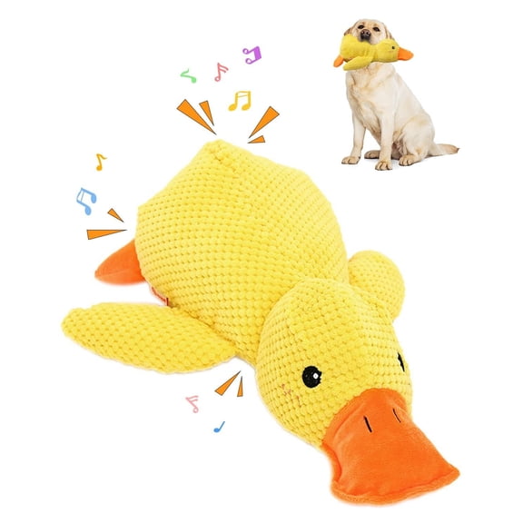 9in Quack-Quack Duck Dog Toy, 2025 New Durable Mellow Dog Calming Dogs' Emotion for Indoor Puppy, Yellow Chew Toys Best Friends Calming Duck Toy Suitable for All Dogs