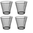 thumbnail image 1 of 9in Tall Wire Mesh Waste Basket, Small Round Open Top Wastebasket, Recycling Bins Garbage Waste Baskets, Wire Mesh Desk Can for Bathroom Bedroom Office School,Black - 4PCS, 1 of 12