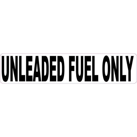 9in x 2in White Unleaded Fuel Only Sticker