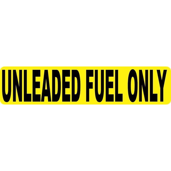 9in x 2in Yellow Unleaded Fuel Only Magnet