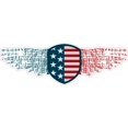 thumbnail image 1 of 9in x 3in Winged American Flag Shield Sticker Vinyl Patriotic Ca, 1 of 1
