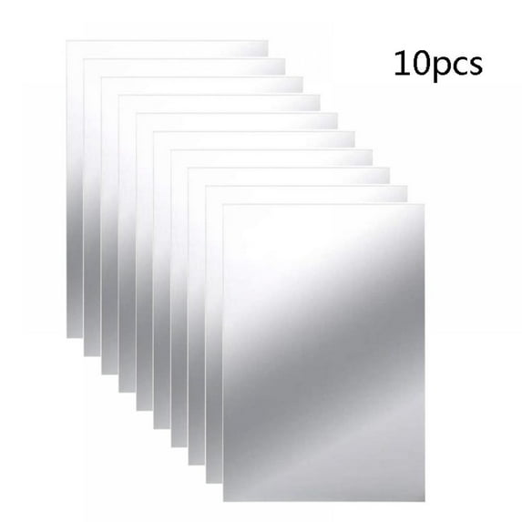 9inch 10Pieces Acrylic Mirror Tiles Self Adhesive Rectangle Mirror Wall Sticker Removable Mirror Wall Sticker Wall Decoration for Home Wall Bathroom