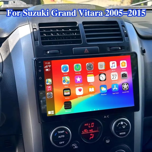 9inch Car Radio Stereo Android 15 GPS Navi Head Unit 2GB+64GB with Carplay Android Auto WiFi Bluetooth SWC Car Player FM/RDS Compatible for Suzuki Grand Vitara 2005-2015