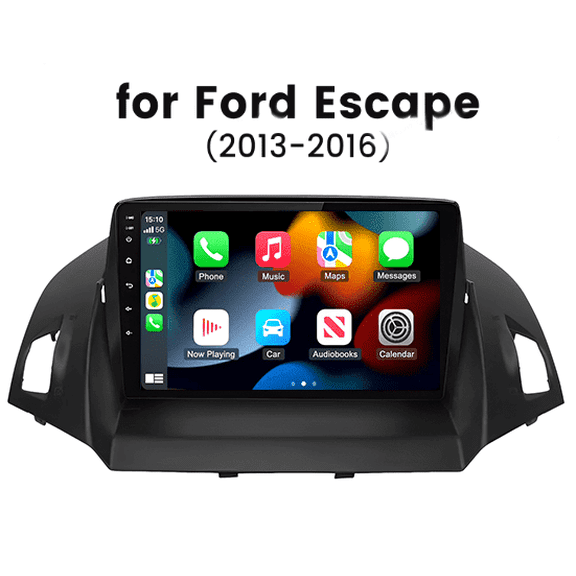 LICHENGTAI 9inch Car Stereo Android 14 4+64GB Wireless/Wired CarPlay GPS Bluetooth for Ford Escape 2013-2016 Split Screen & Backup Camera