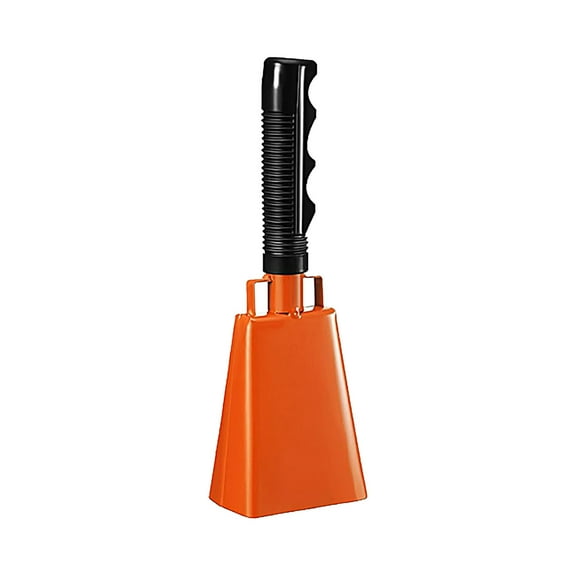 9inch Cow Bells for Football Games, Loud Cow Bell for Sporting Events & Graduation, Metal Cow Bell with Handle for Cheering Competition Marathon Wedding DIY Paint, Orange