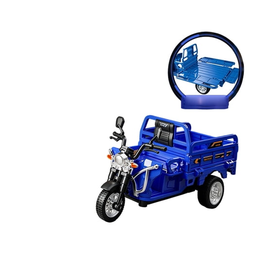 9inch Inertial Tricycle Delivery Toy Vehicle, Friction Powered Express Car Toy for Desktop Play and Collection