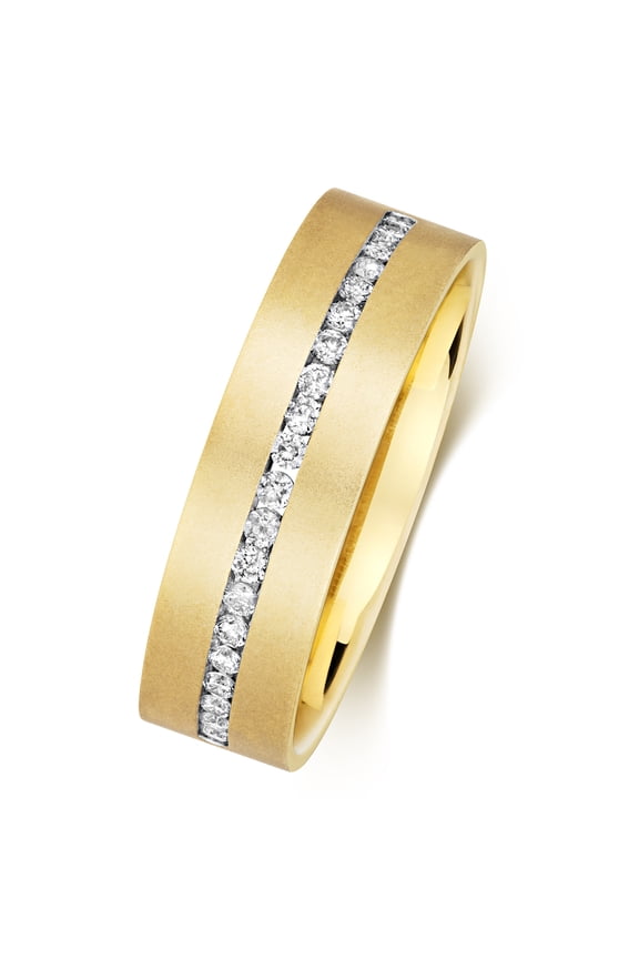 9k Gold Men Eternity Diamond Ring Brilliant Cut 0.31 Carat H - I1 I2