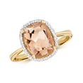 thumbnail image 1 of 9k Gold Women Cluster Diamond Ring Brilliant Cut 0.08 Carat with Morganite, 1 of 1