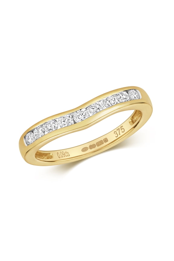 9k Gold Women Diamond Wishbone Ring Brilliant Cut 0.50 Carat H - PK1