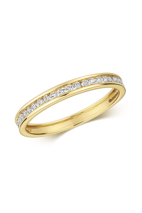 9k Gold Women Eternity Diamond Ring Brilliant Cut 0.25 Carat H - I1