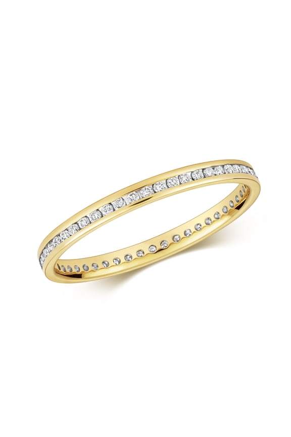9k Gold Women Eternity Diamond Ring Brilliant Cut 0.27 Carat H - I1 I2