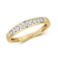 thumbnail image 1 of 9k Gold Women Half Eternity Diamond Ring Brilliant Cut 0.06 Carat H - I1, 1 of 1