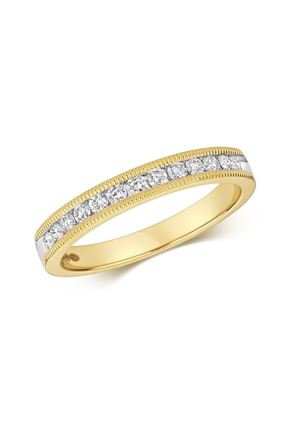 9k Gold Women Half Eternity Diamond Ring Brilliant Cut 0.28 Carat H - I1 I2