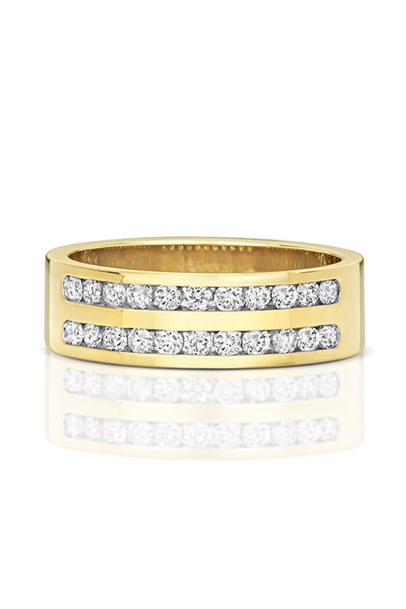 9k Gold Women Half Eternity Diamond Ring Brilliant Cut 0.53 Carat H - I1 I2