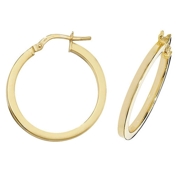 9k Gold Women Hoop Earrings - 20mm
