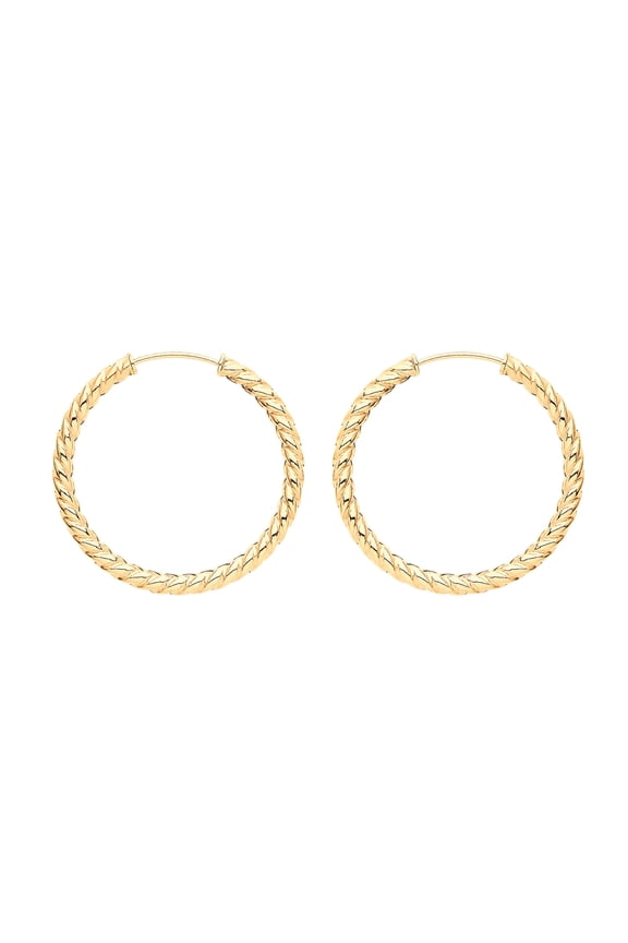9k Gold Women Sleeper Earrings - 21mm*2mm