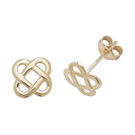 9k Gold Women Stud Earrings - 8mm*8mm