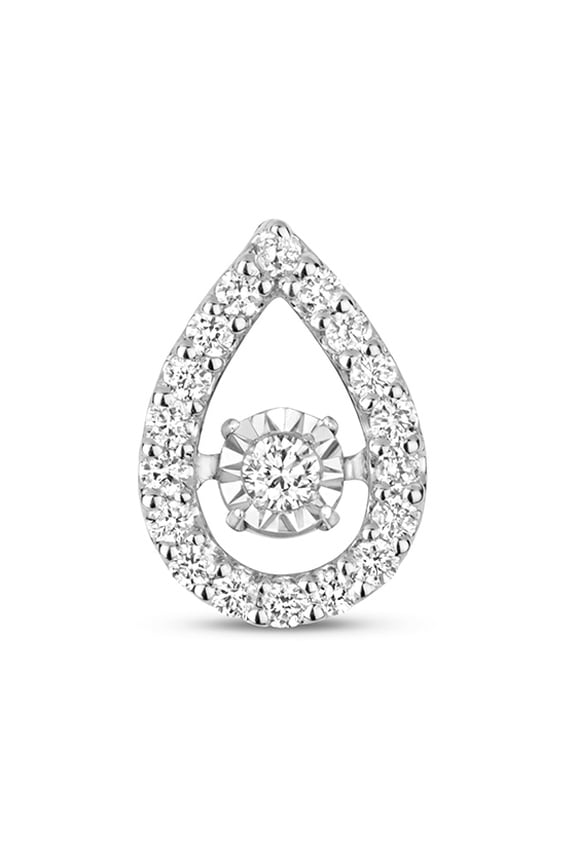 9k White Gold Women Diamond Pendant Brilliant Cut 0.25 Carat H - I1 I2 - 13mm*9mm