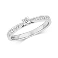 thumbnail image 1 of 9k White Gold Women Diamond Solitaire Ring Brilliant Cut 0.20 Carat H - I1, 1 of 1