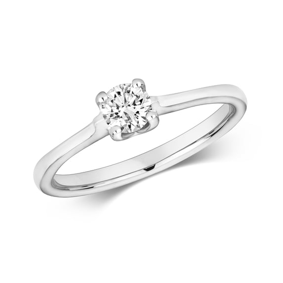 9k White Gold Women Diamond Solitaire Ring Brilliant Cut 0.25 Carat H - I1
