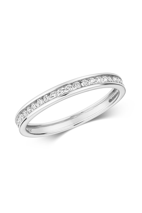 9k White Gold Women Eternity Diamond Ring Brilliant Cut 0.25 Carat H - I1