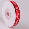 thumbnail image 1 of 9m Merry Christmas Letter Print Silk Satin Ribbon DIY Craft Gift Wrapping Decor/ 1cm Ribbon, 10 yards (9 meters) Red, 1 of 4
