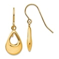 thumbnail image 1 of 9mm 14k Solid Yellow Gold Teardrop Hollow Dangle Earrings 24x9mm Wide Dangle Earring for Women, 1 of 2
