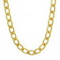 thumbnail image 1 of 9mm 14k Yellow Gold Plated Flat Curb Choker Chain Necklace, 16 inches, 1 of 7