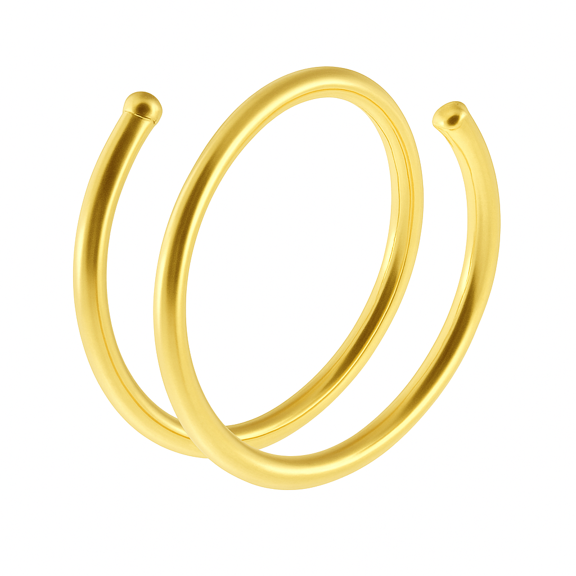 9mm 20 GA Right Side 14K Gold Filled Double Nose Ring Hoop for Single Piercing Spiral Twist Nose Hoop for Women