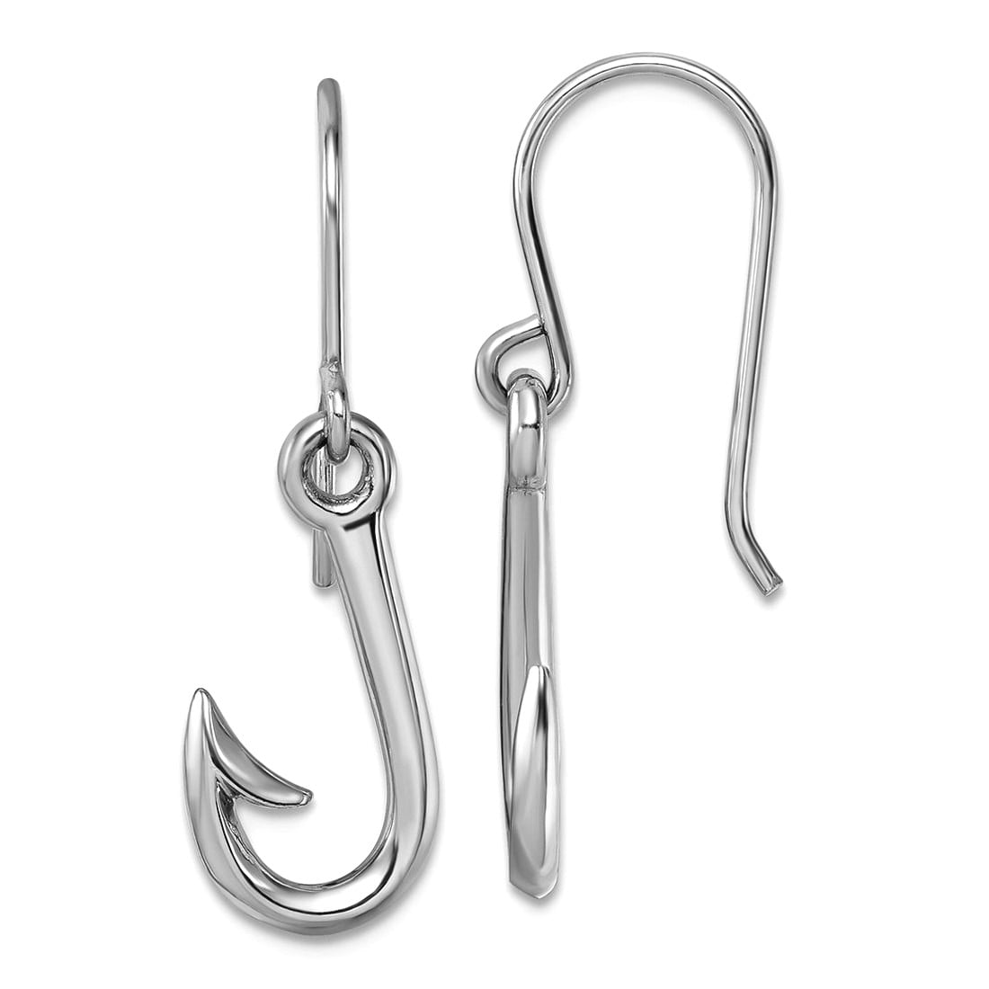 9mm 925 Sterling Silver Rhodium Plated Polished Hook Long Drop Dangle Earrings 30x9mm Wide Dangle Earring for Women