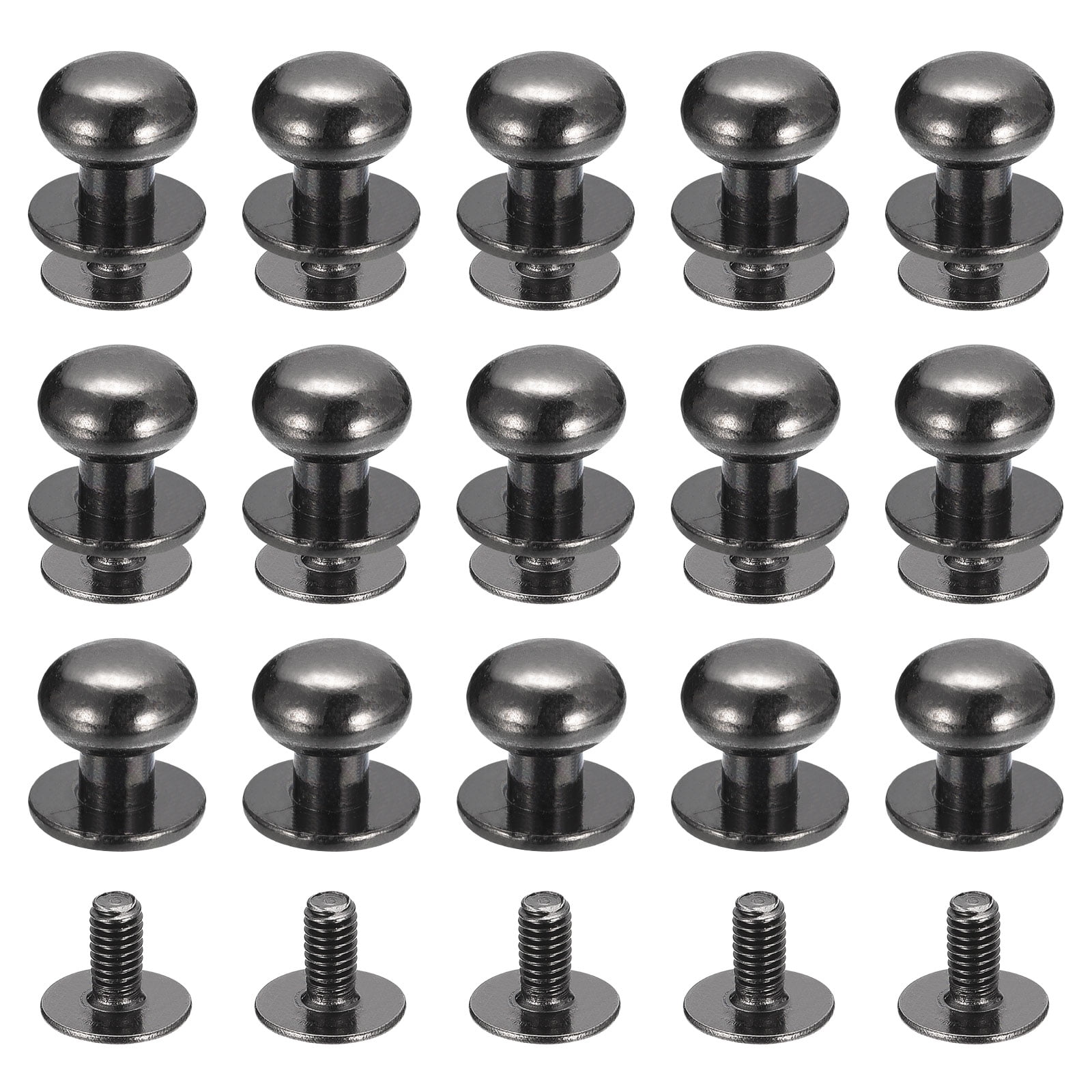 9mm Ball Head Stud Rivets Screw Back, 15Pack Round Head Button Nipple ...