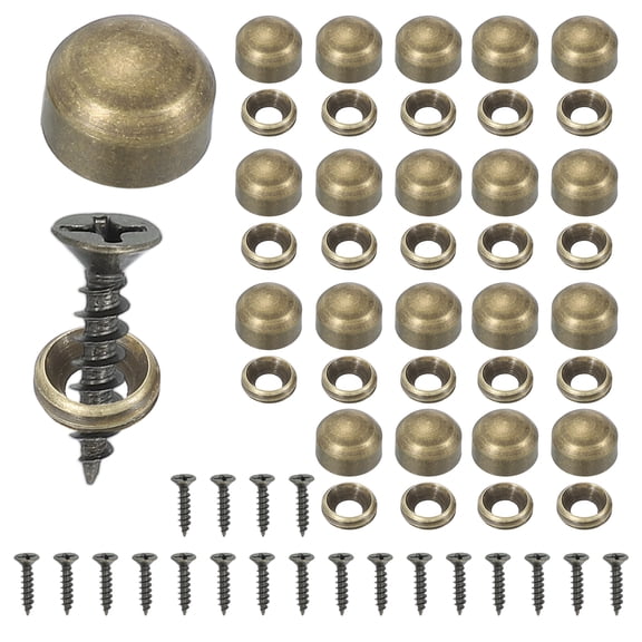 Uxcell Brass Decorative Screws with Caps for Furniture Fixing and Wall Hangings Bronze 9mm