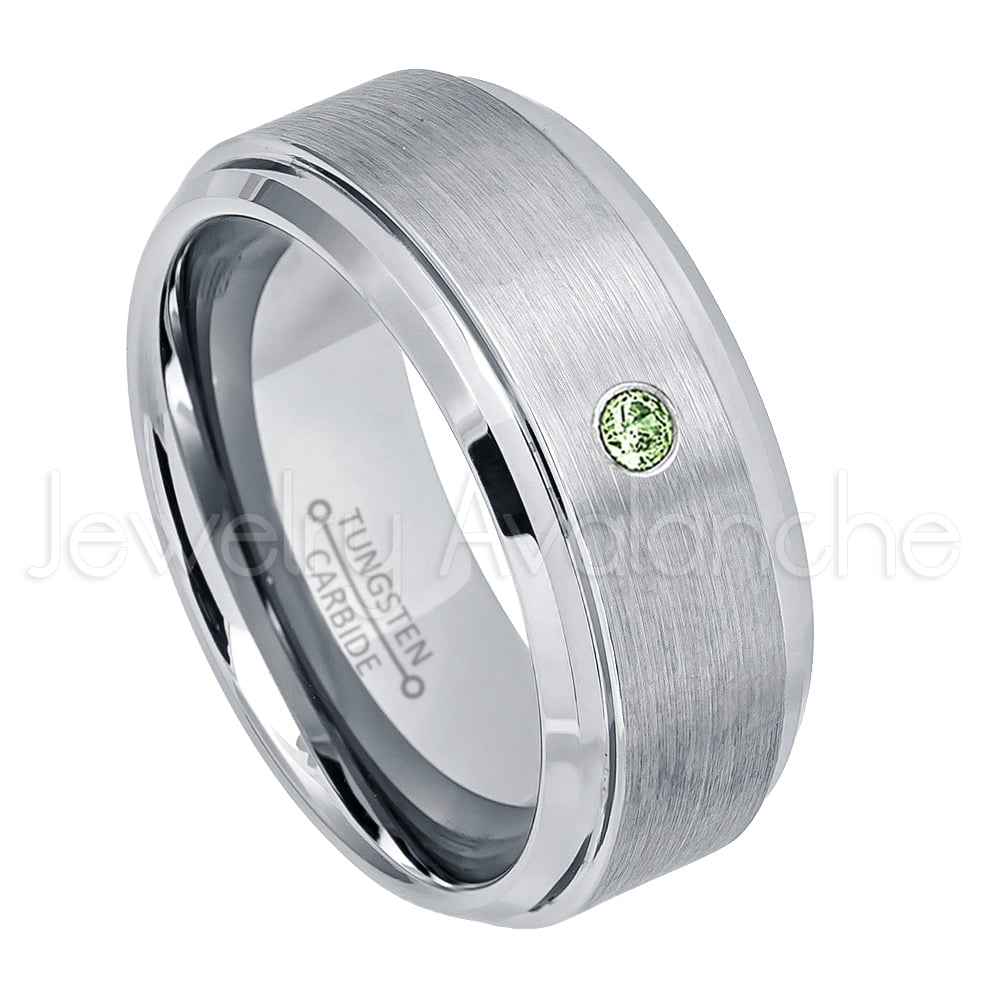 9mm Brushed Men's Tungsten Ring Tungsten Ring Solitaire