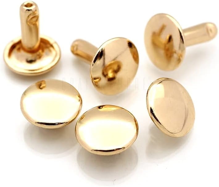 9mm Cap x 8mm Post Leather Rivet Double Cap Rivets Tubular Metal Rapid ...