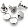 thumbnail image 1 of 9mm Cap x 8mm Post Leather Rivet Double Cap Rivets Tubular Metal Rapid Rivet Studs Leather Craft 50 Sets (8 mm Post, Silver), 1 of 3