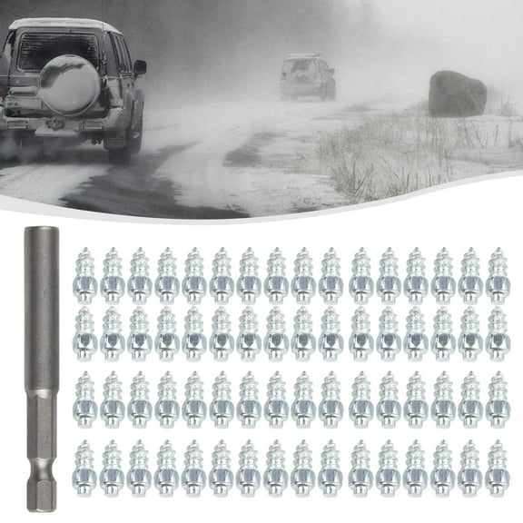 9mm Carbide Screw Tire Studs Snow Spikes Anti-Slip/Anti-ice for Car/Snowmobile/Tractor/ATV/UTV/Motorcycle/Short Lug/Bicycles/Shoes, 100Pcs