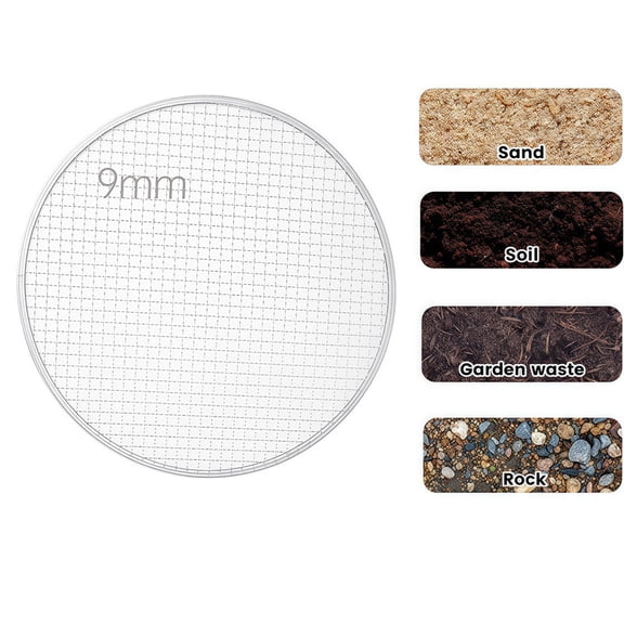 9mm Coarse Screening Soil Sifter - Large 18.5 Inch Heavy Duty Sieve for Rocks, Clumps, Chunky Compost & Root Separation | Quick Soil & Gravel Sifter for Yard Work