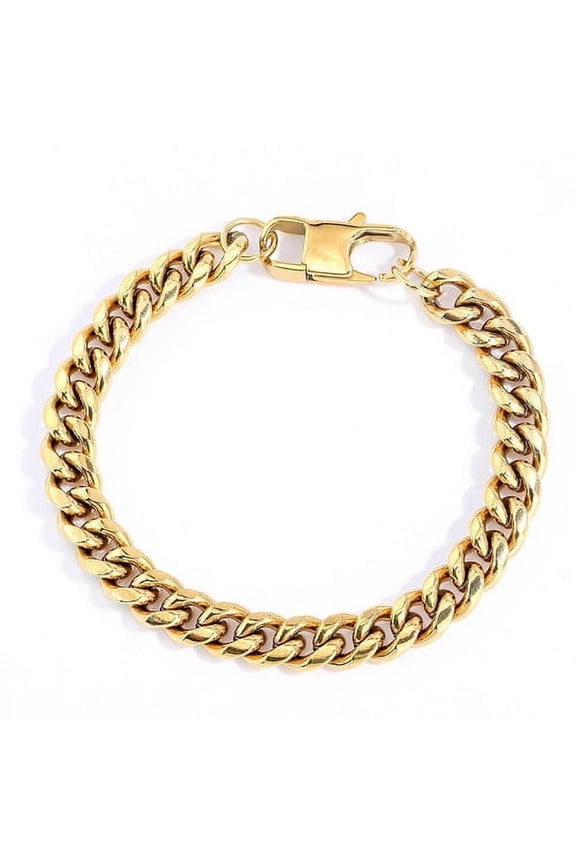 9mm Cuban Chain 14K Yellow Gold Bracelet for Men Women Figaro Vintage Viking Kpop Pulseras Emo Cute Luxury Jewelry Gift