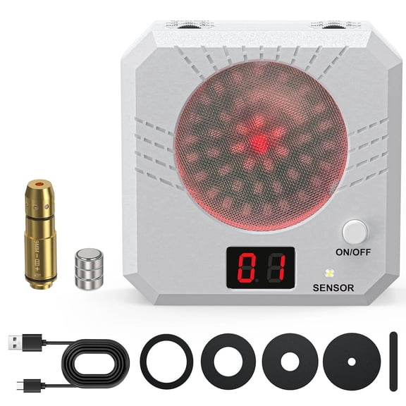 9mm Dry Fire Laser Training System — All-in-one solution — 5 training difficulty levels — Rechargeable design — Features sound and flash feedback — Multiple mounting options — For shooting practice
