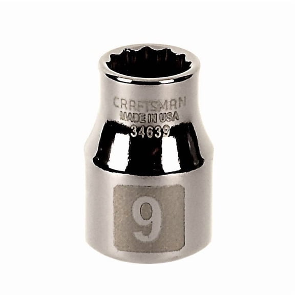 9mm Easy-To-Read Socket, 12 pt. STD, 3/8 in. drive