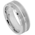 thumbnail image 1 of 9mm Grooved on Brushed Center High Polished Beveled Edge Wedding Band Ring For Men Or Ladies, 1 of 7