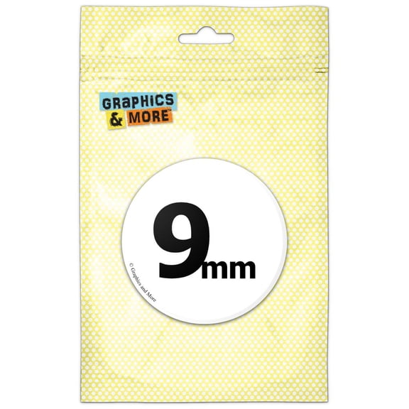 9mm Gun Weapon Bullet Pinback Button Pin Badge