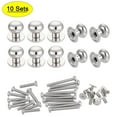 thumbnail image 1 of 9mm Head Dia. Knobs Pull Handle with Screws Zinc Alloy Silver 10Pack, 1 of 6