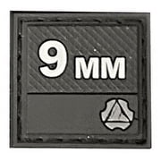 9mm Hook Patch, 1.0 inch Size, Black White Text