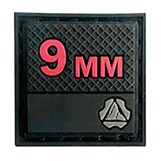 9mm Hook Patch, 1.0 inch Size, Black White Text