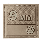 9mm Hook Patch, 1.0 inch Size, TAN Color Tan Text