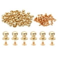 thumbnail image 1 of 9mm Leather Rivets, 30 Sets Round Button Head Studs Metal Screw Studs Posts Chicago Screws Rivet for Clothing Leather Crafts, Gold Tone, 1 of 6