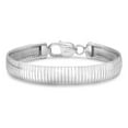 thumbnail image 1 of 9mm Oxidized .925 Sterling Silver Silver Flat Omega Chain Link Bracelet, 9 inches, 1 of 7