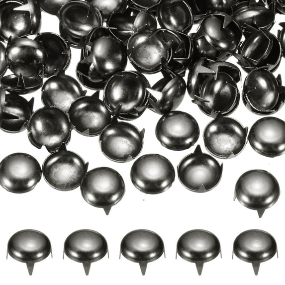 9mm Round Dome Rivet, 90 Pcs Metal 4 Claw Spike Spot Stud Punk Rock Rivet Nailhead for DIY Leather Crafting for Decor Repair Clothing Belts Bags Shoes, Brown